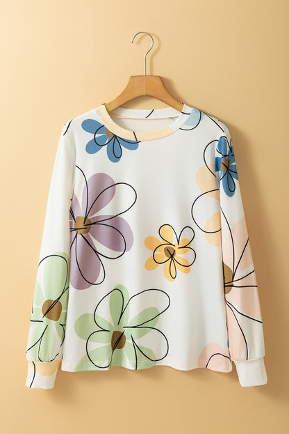 Floral Crewneck Long Sleeve T-Shirt