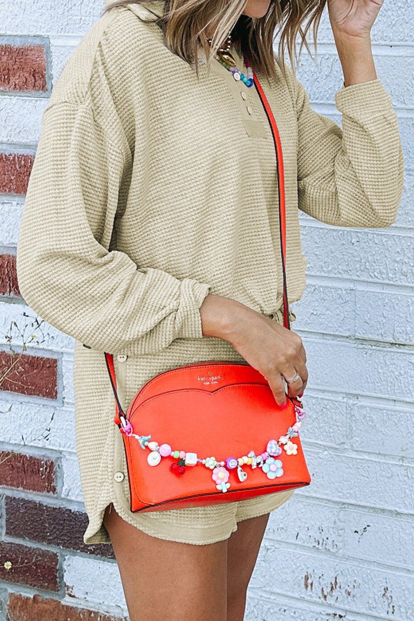 Textured Top and Shorts Set