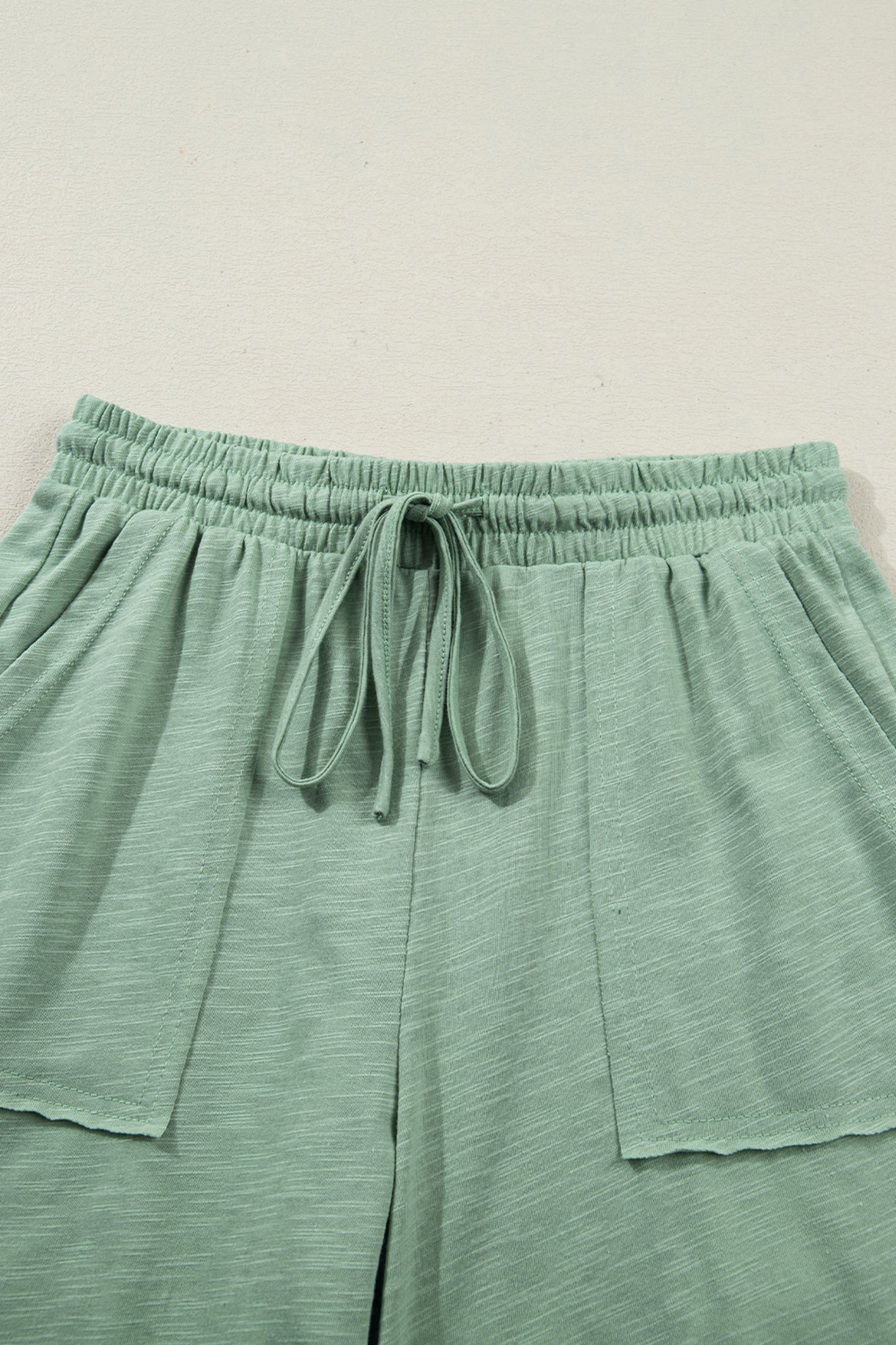 Solid Short Sleeve Tee and Drawstring Pants Set