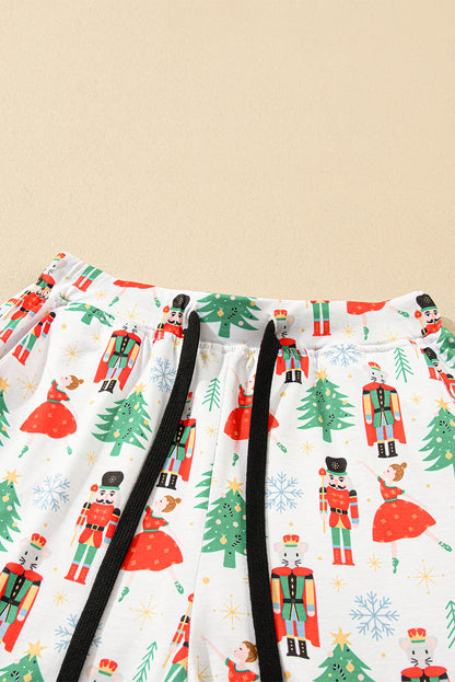 Christmas Trees & Nutcracker Buttoned Pajama Set