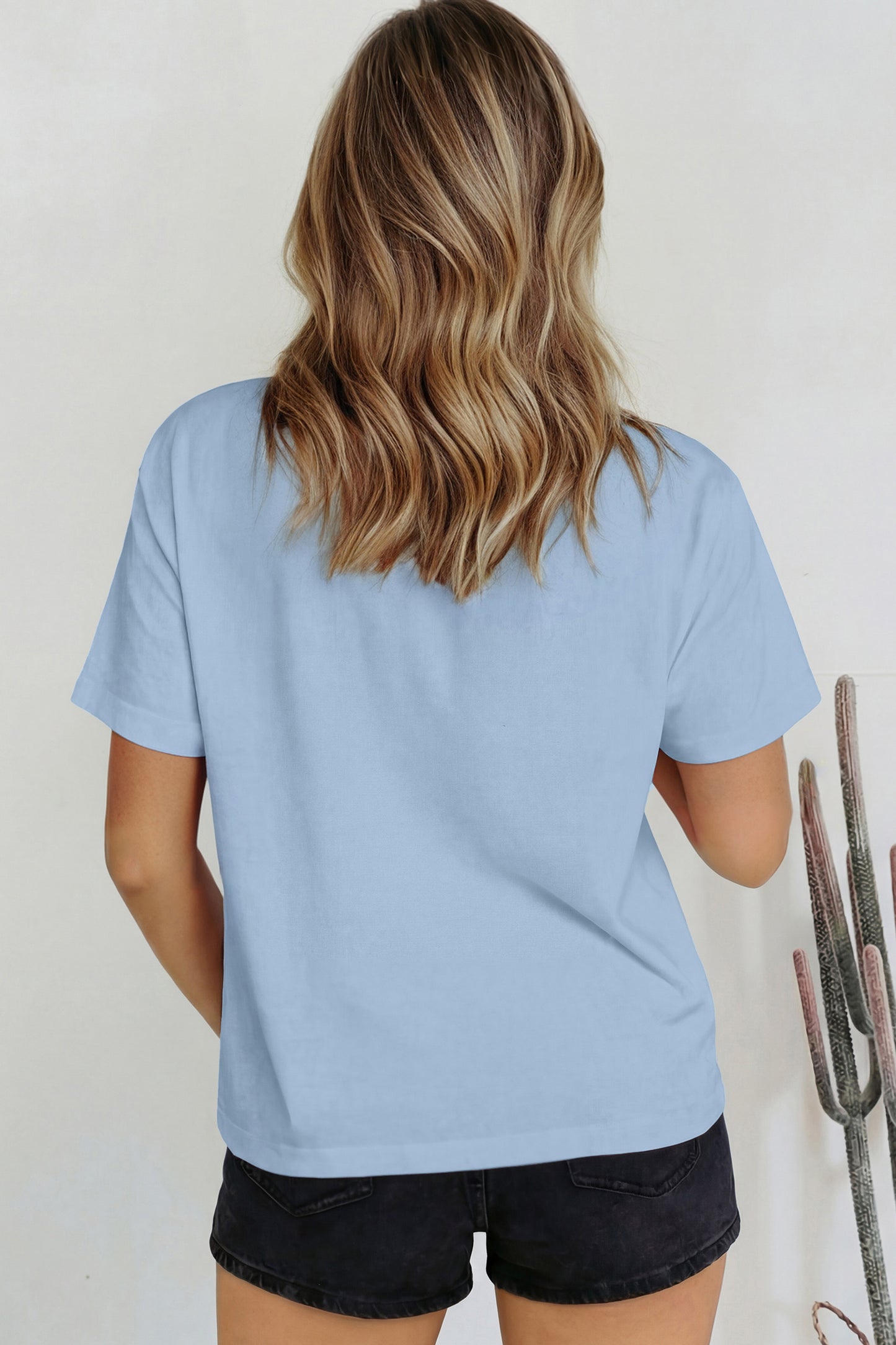 Solid High Neck Oversize Tee