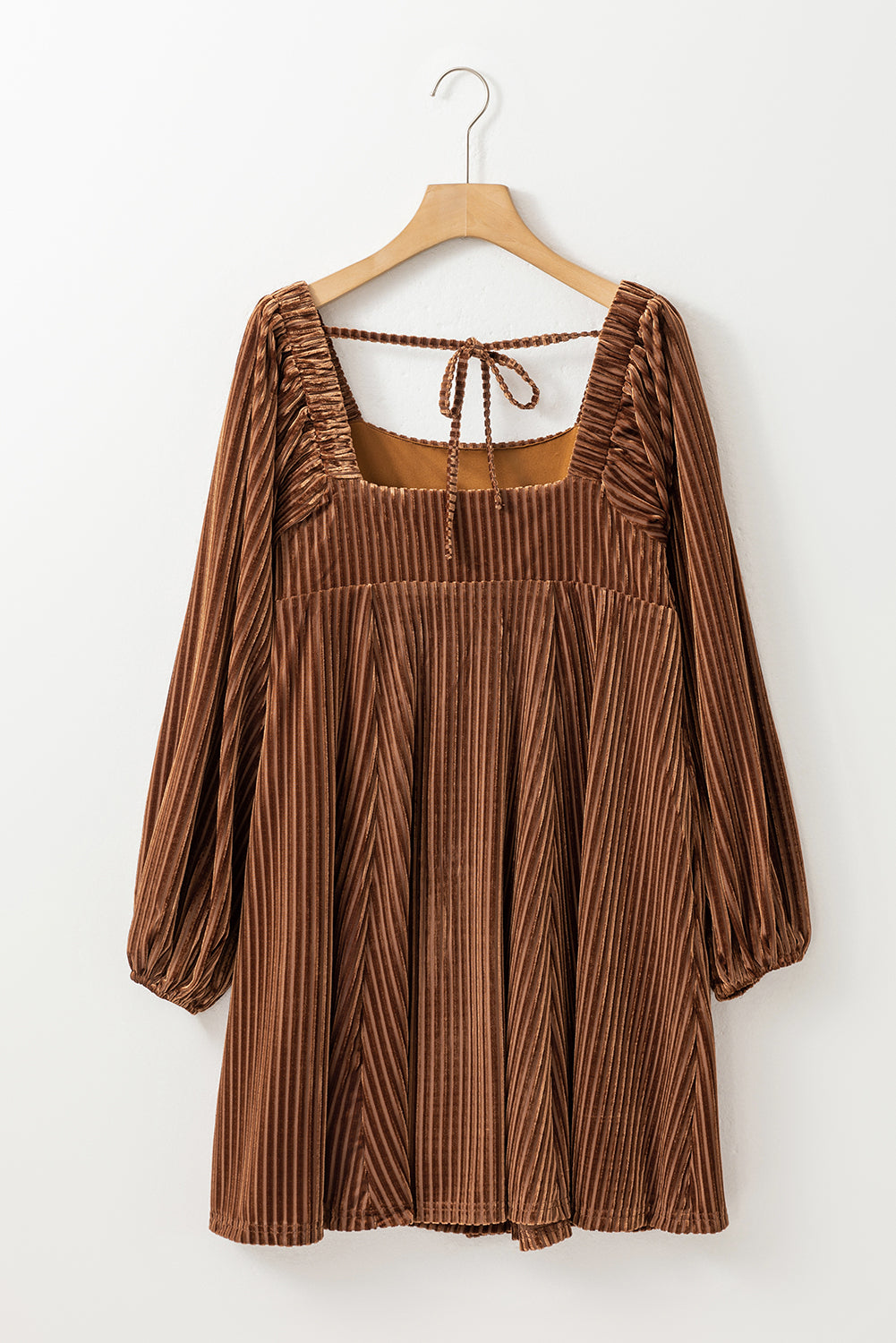 sweater babydoll dress Velvet Tie-Back Square Neck Babydoll Dress – Pretty Bash