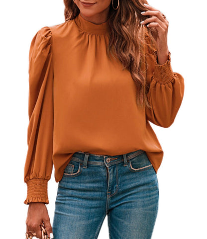 Bow Tie Puff Sleeve Blouse