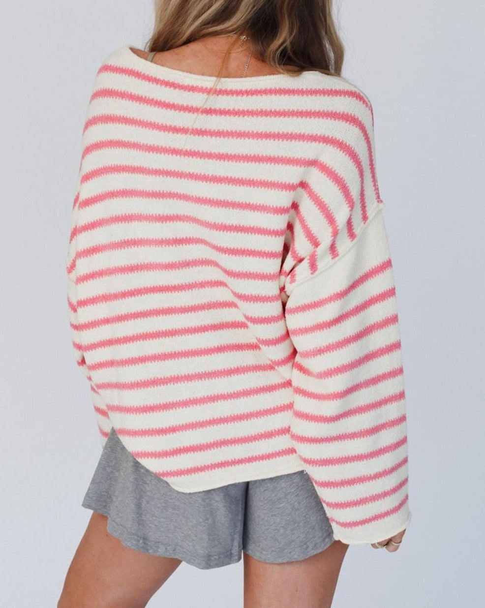 Stripe Drop Shoulder Oversized Sweater