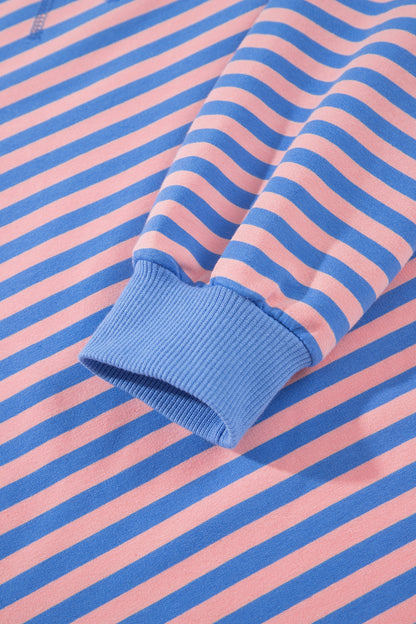 Stripe Long Sleeve Pullover & Drawstring Skort Set