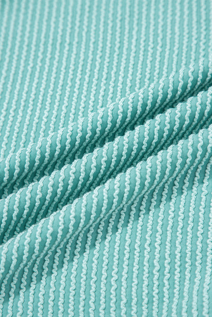 Colorblock Corded Knit Long Sleeve Henley Top