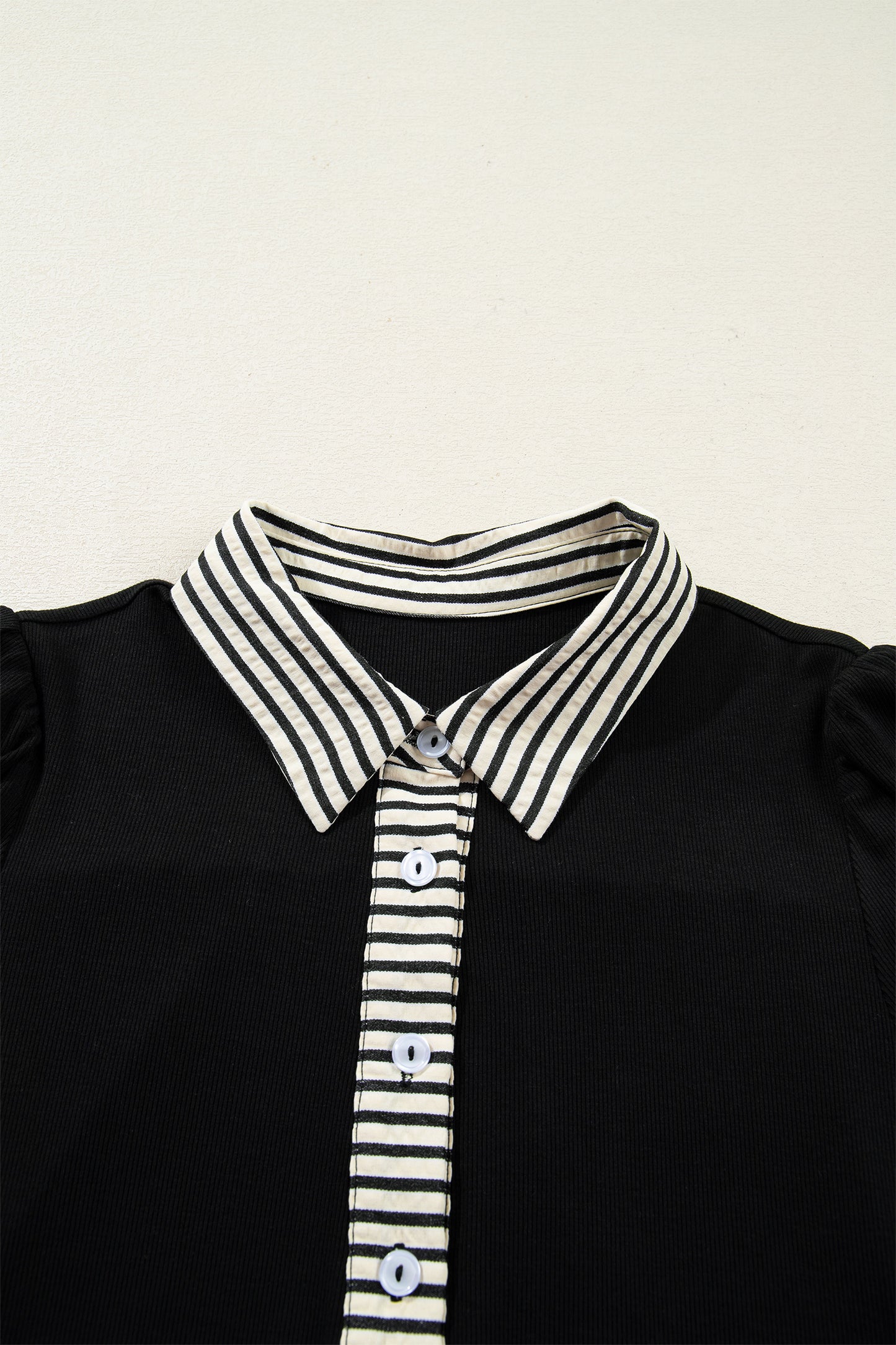 Stripe Polo Collar Tied Short Sleeve Mini Dress