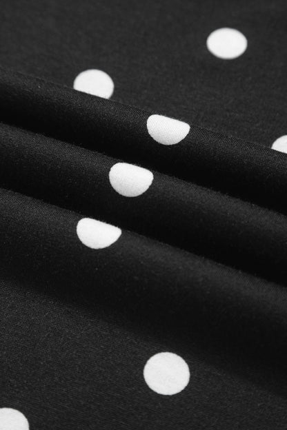Polka Dot 3/4 Sleeve Top & Elastic Waist Pants Set