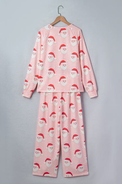 Christmas Santa Raglan Top & Pants Pajama Set