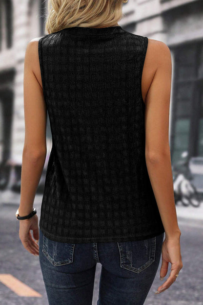 Lattice Split V-Neck Tank Top