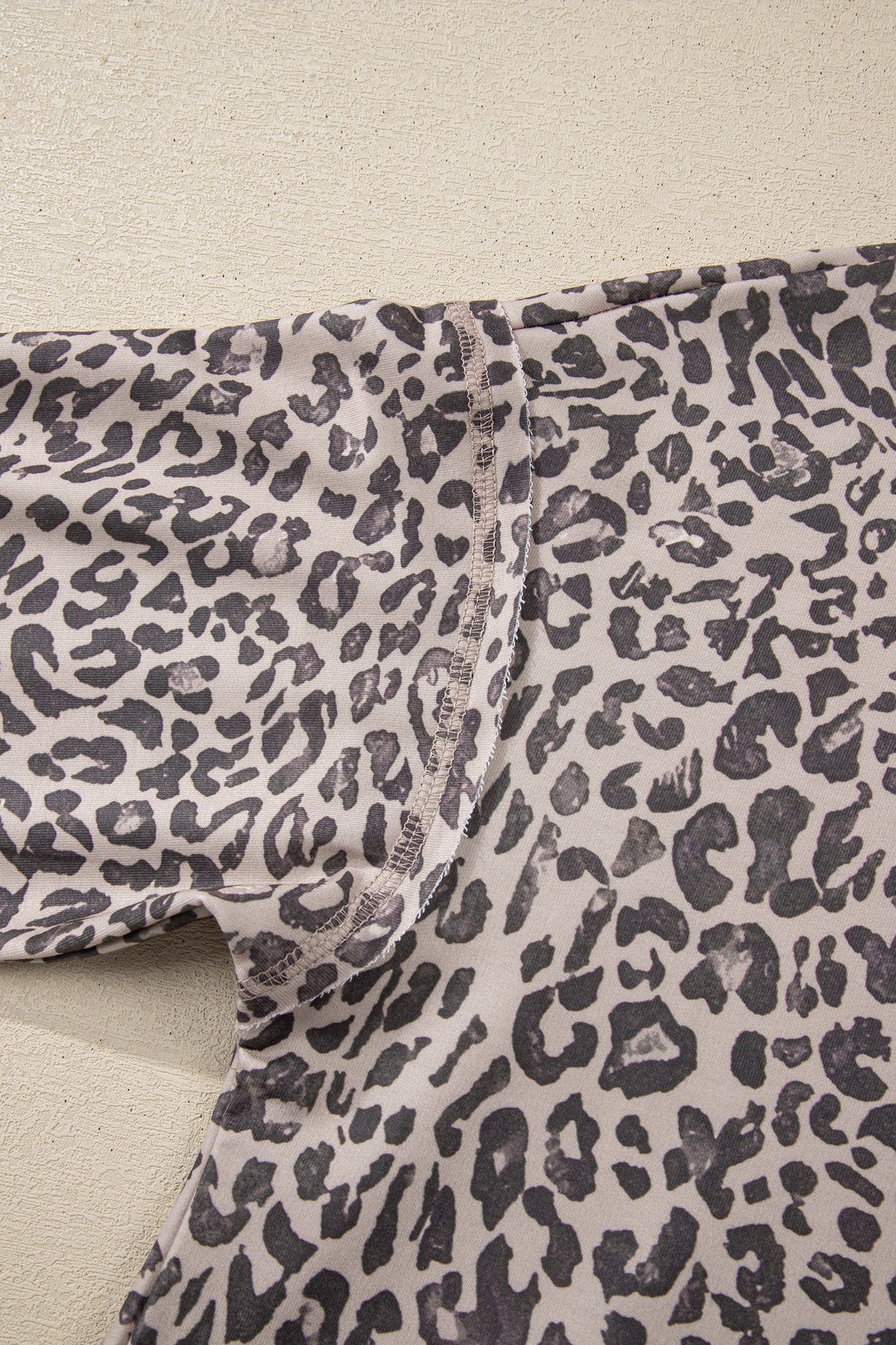 Leopard Patchwork Crew Neck Sweatshirt