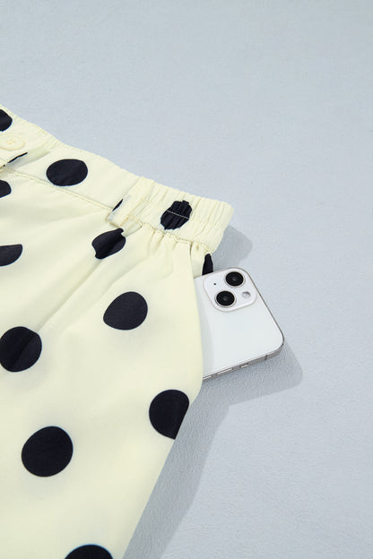 Polka Dot Pleated High Waist Harem Pants