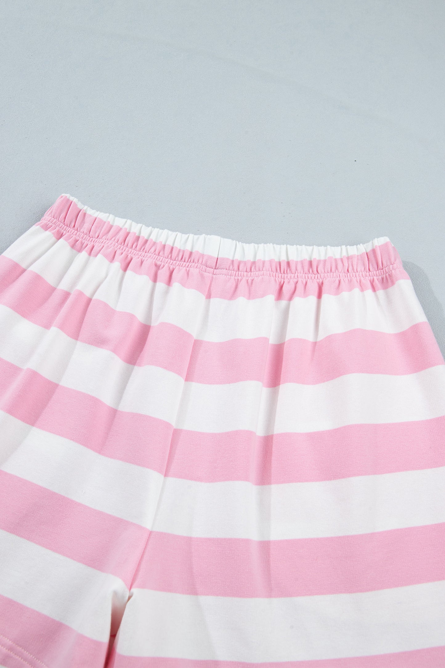 Stripe Patchwork Quarter Zip Pullover & Shorts Set