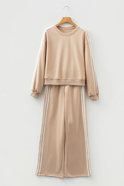 Varsity Stripe Crewneck Pullover and Sweatpants Set