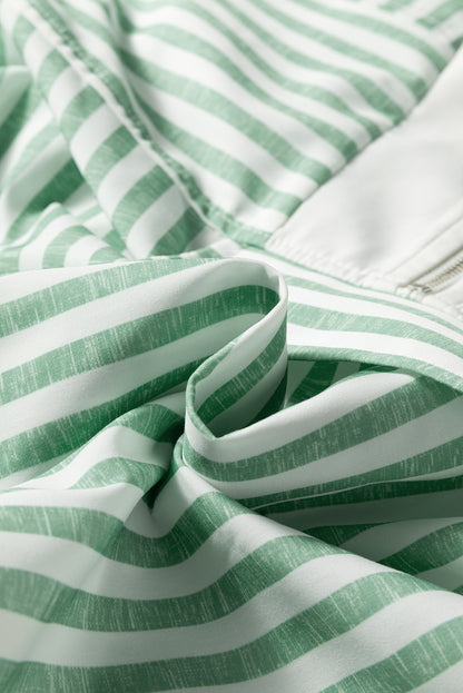 Stripe Half-Zip Long Sleeve Top