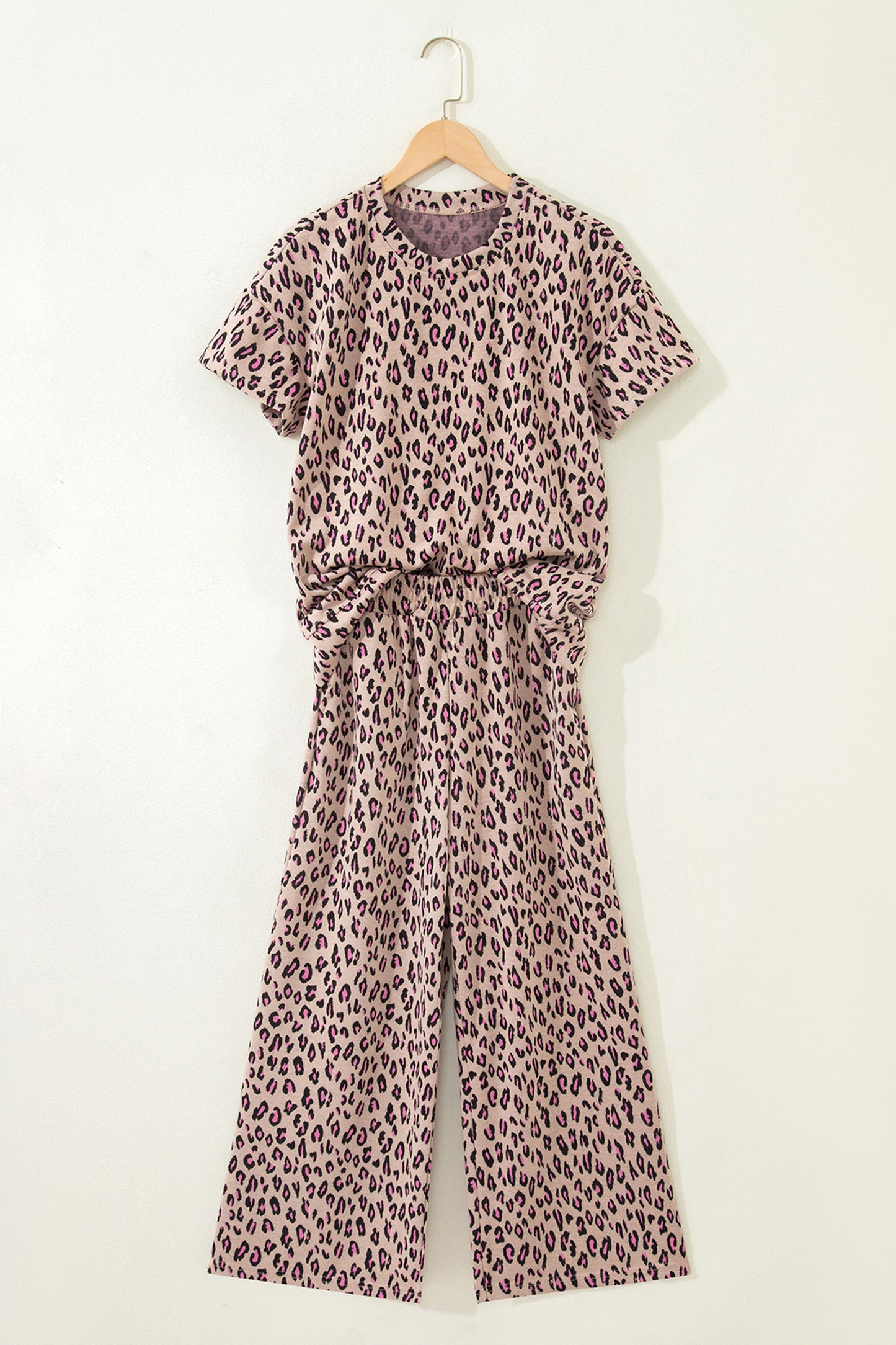 Leopard Short Sleeve Tee & Pants Set