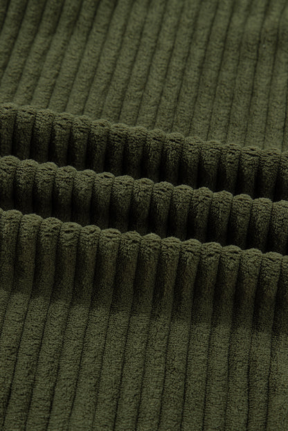 Plaid Patchwork Sleeve Button-Up Ribbed Fleece Jacket