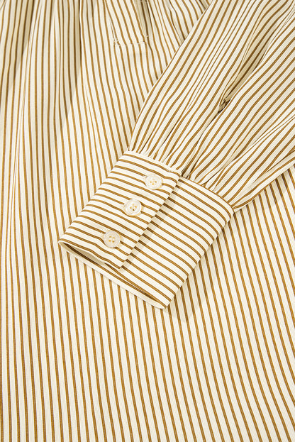 Stripe Collared Cuff Long Sleeve Mini Dress