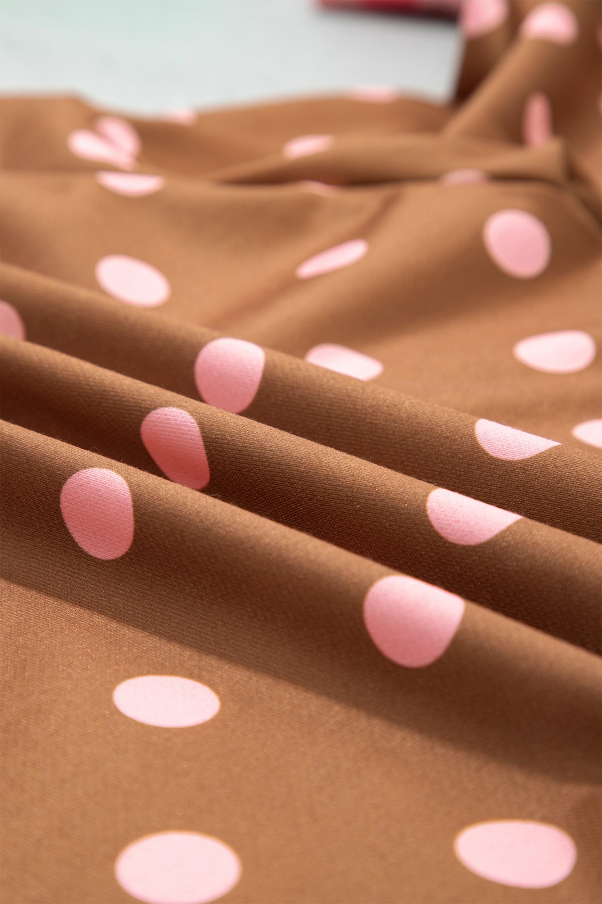 Polka Dot Colorblock Trim Round Neck Sweatshirt