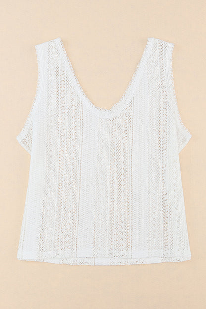 Patterned Crochet Lace Tank