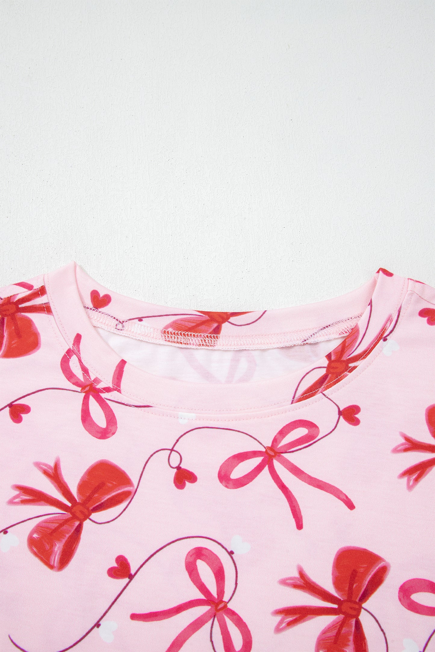 Valentine Bow Tee and Shorts Lounge Set