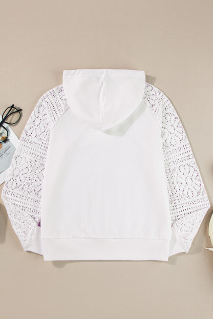 Lace Patchwork Sleeve Hoodie