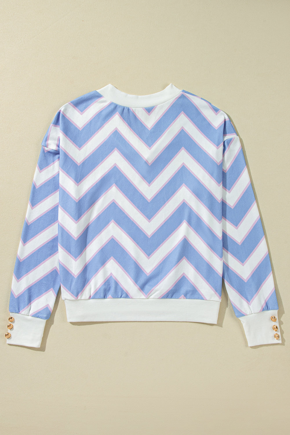 ZIGZAG STRIPE V-NECK OVERSIZED TOP