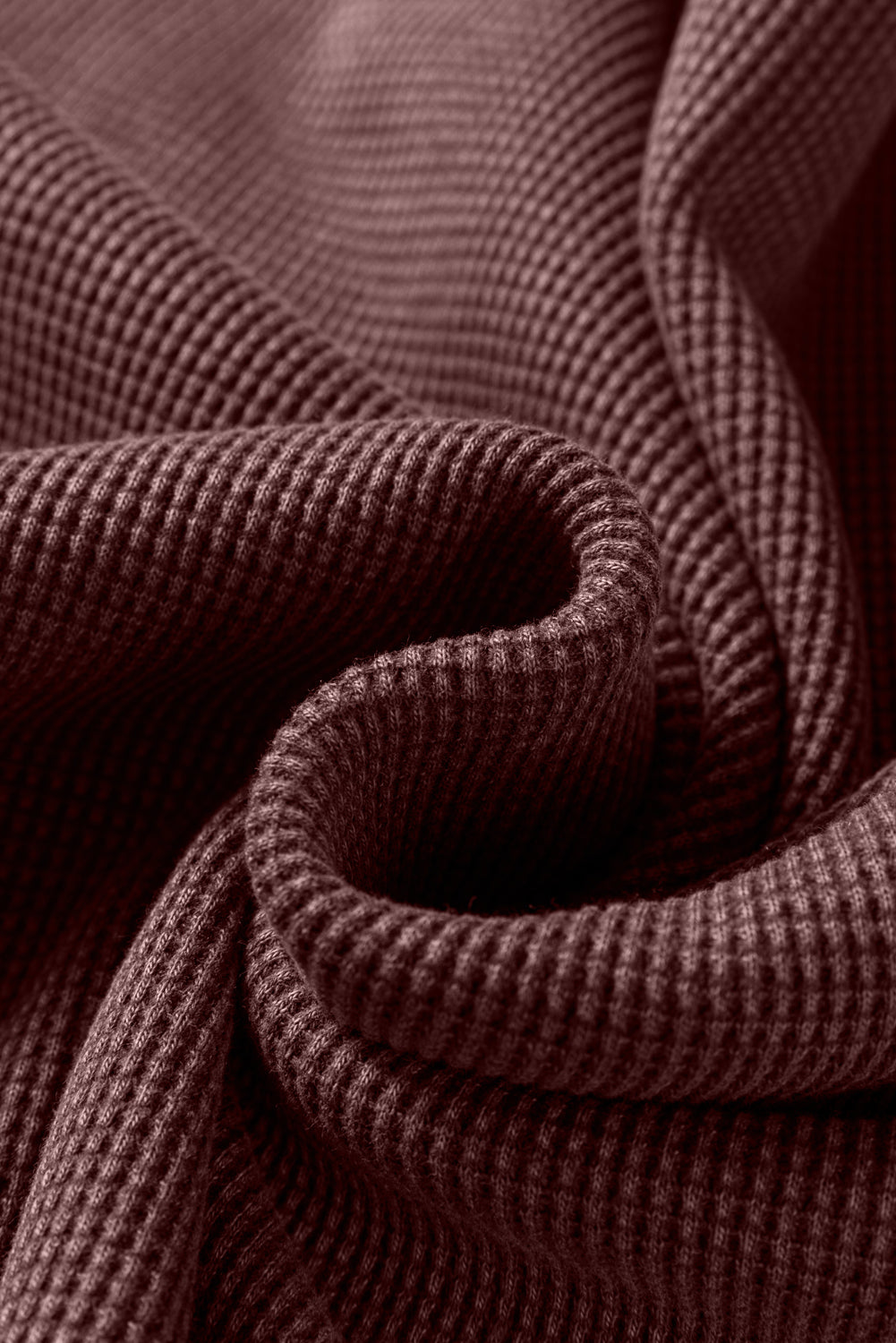 Waffle Knit Patchwork Long Sleeve Top