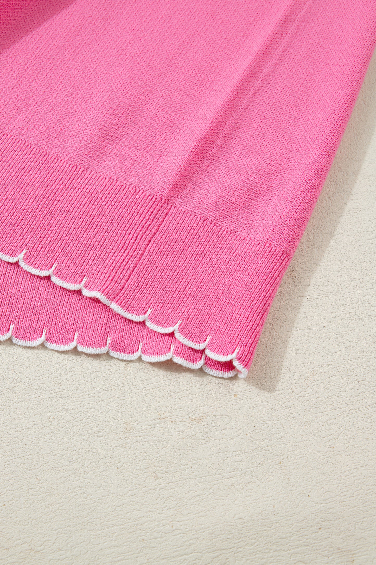 Bow Tie Contrast Stitch 3/4 Sleeve Sweater