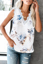 Floral Lace Trim Tank Top