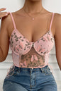 Embroidered Butterfly Mesh Bustier Bralette