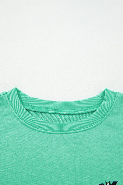 Halloween Ghost Embroidered Sweatshirt