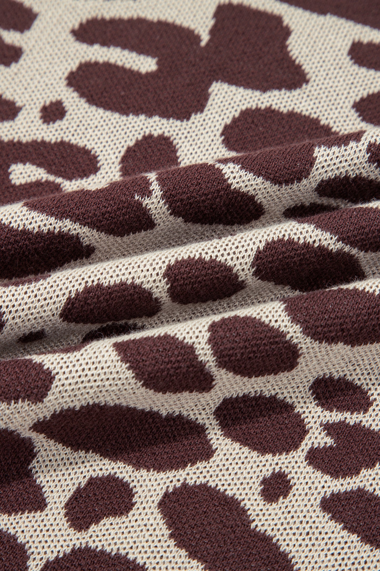 Leopard Short Sleeve Knit Loose Top