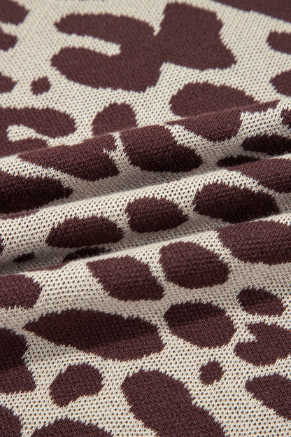 Leopard Short Sleeve Knit Loose Top