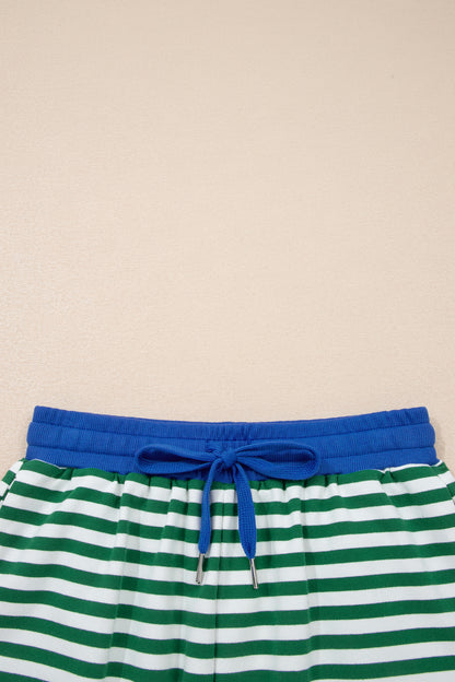 Stripe Terry Knit Top & Shorts Set