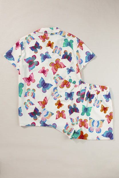 Butterfly Top and Shorts Pajamas Set