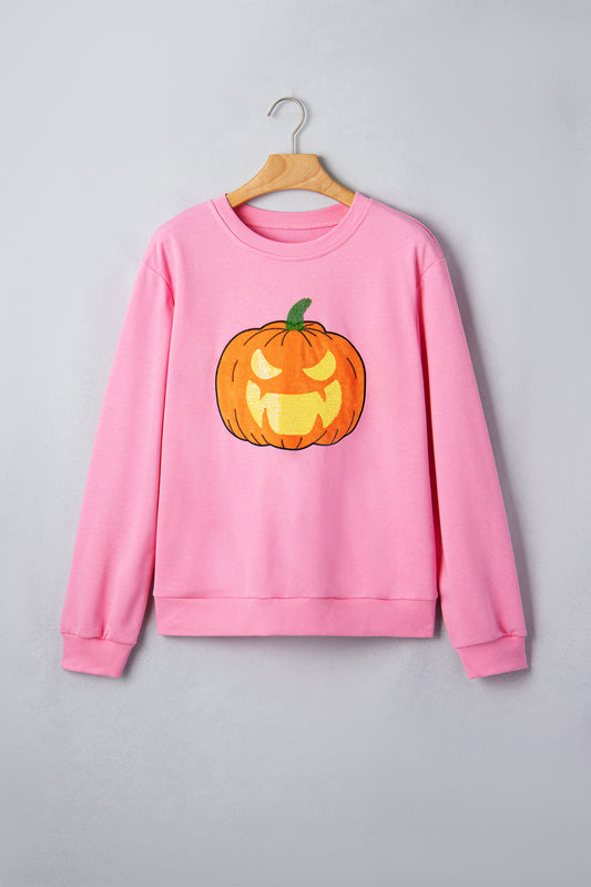 Halloween Embroidered Jack-O-Lantern Sweatshirt