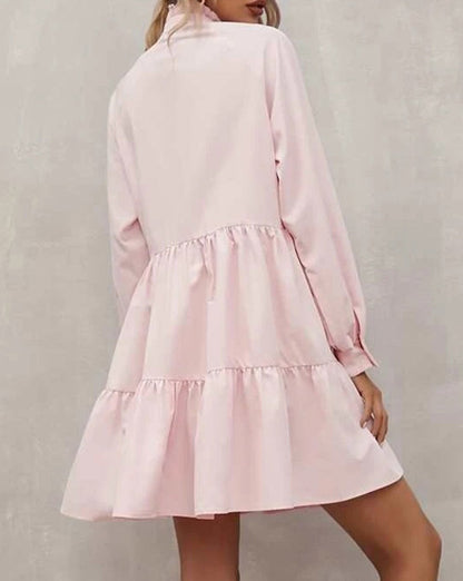 Frilled Long Sleeve Ruffle Dress