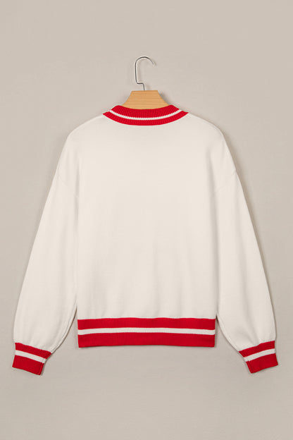 Christmas Tree Gingham Patch Embroidered Sweater