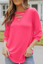 Strappy V-Neck 3/4 Sleeve Top