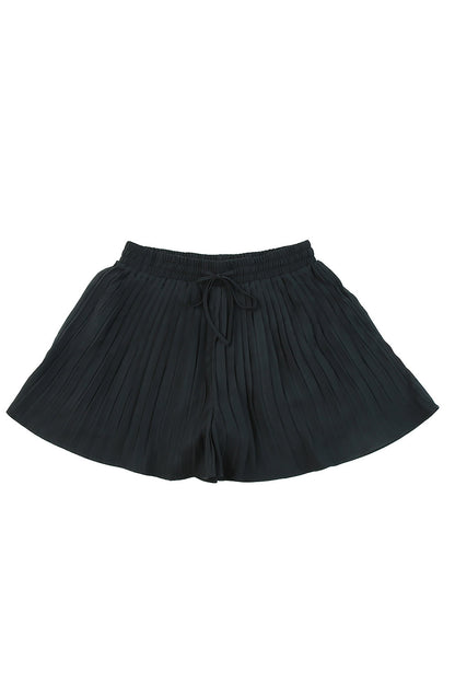 Pleated Drawstring Waist Shorts