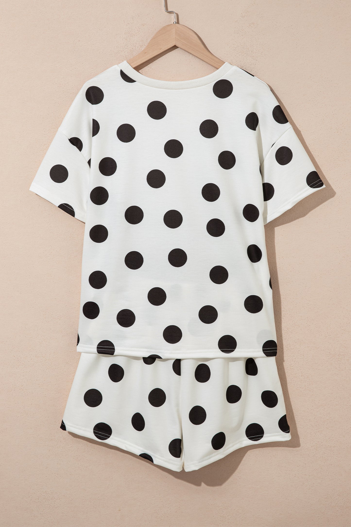 Polka Dot Short Sleeve Tee & Drawstring Shorts Set