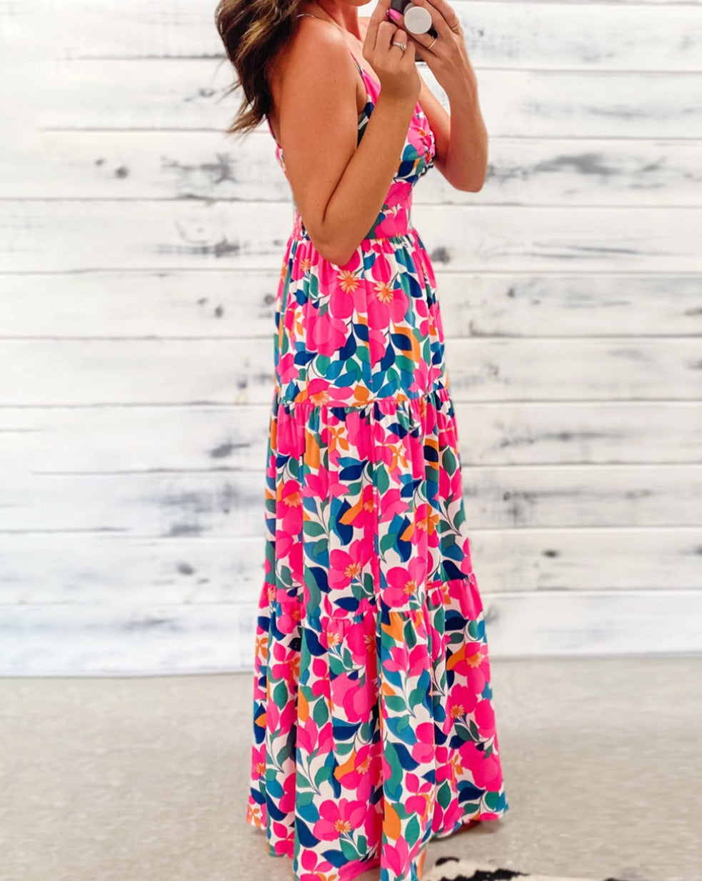 Floral Smocked Back Maxi Dress