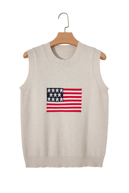 Americana USA Flag Sleeveless Knit Sweater