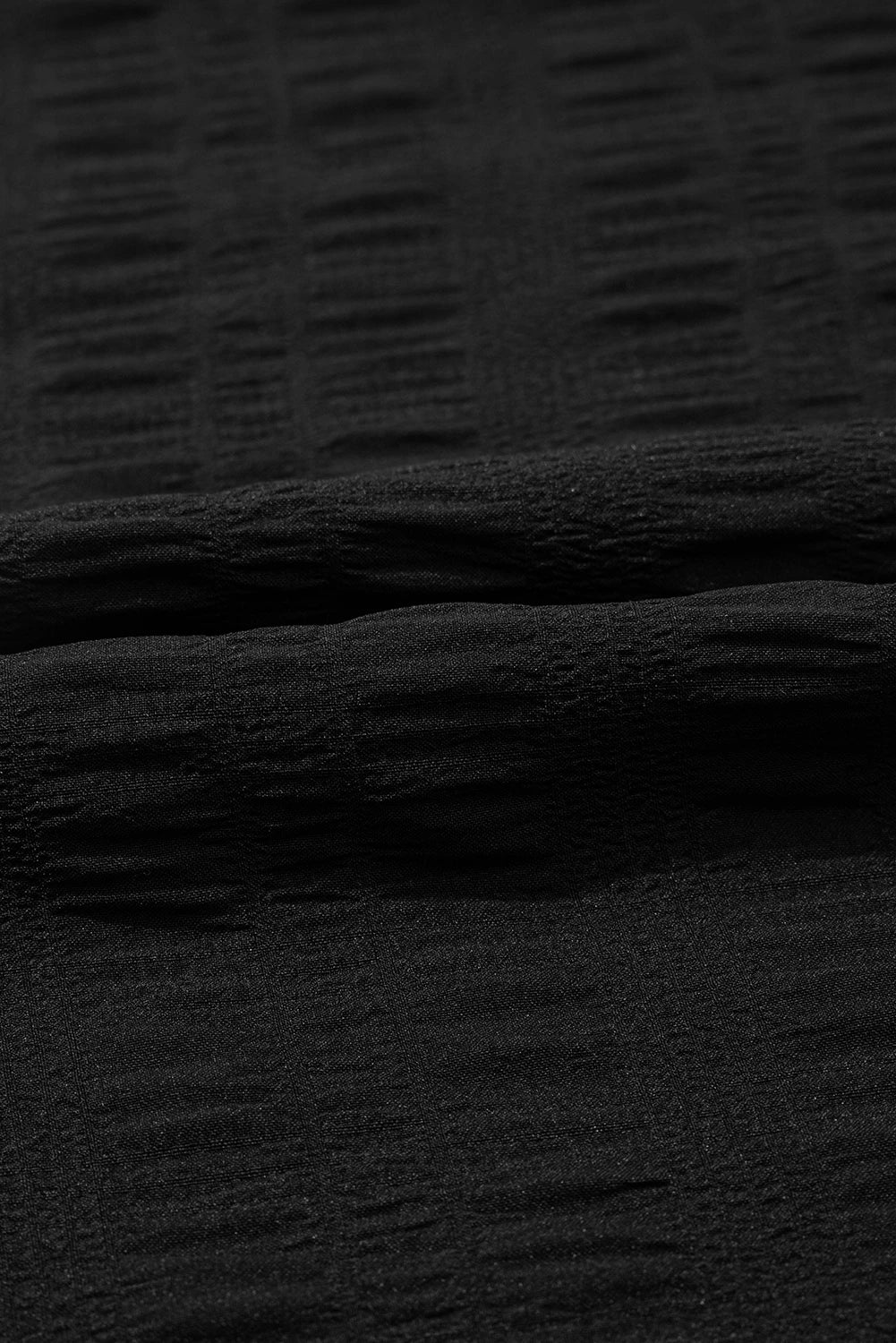 Solid Textured Ruffled Sleeve Round Neck Top