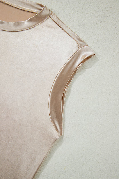 Metallic Round Neck Tank Top