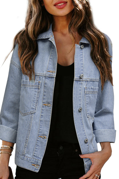 Denim Acid Washed Pocketed Jacket