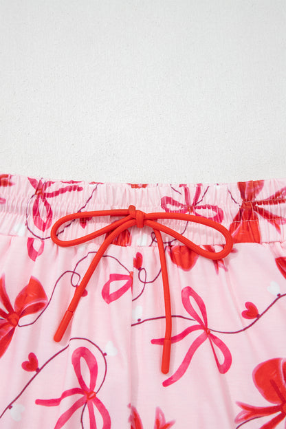 Valentine Bow Tee and Shorts Lounge Set