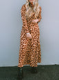 Leopard Long Sleeve Maxi Dress