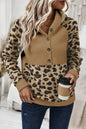 Leopard Patchwork Raglan Sleeve Hoodie